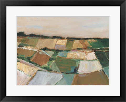 Framed Pastel Fields I Print