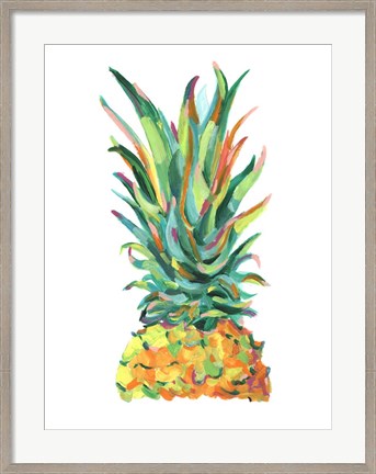 Framed Bright Pop Pineapple I Print