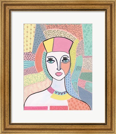 Framed Pattern Lady I Print