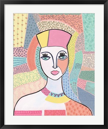 Framed Pattern Lady I Print