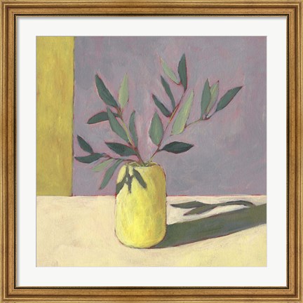 Framed Yellow Vase II Print