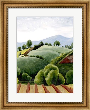 Framed Tuscan Valley Sketch I Print