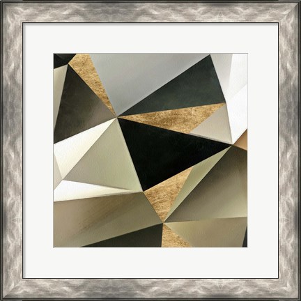 Framed Gold Polygon Wall II Print