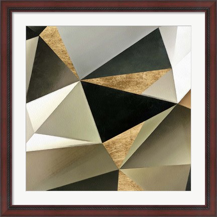 Framed Gold Polygon Wall II Print