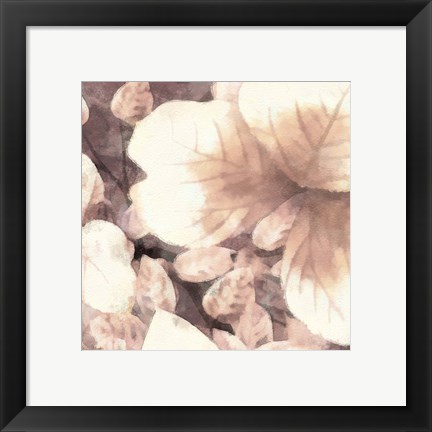 Framed Blush Shaded Leaves I Print
