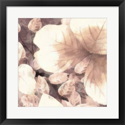 Framed Blush Shaded Leaves I Print