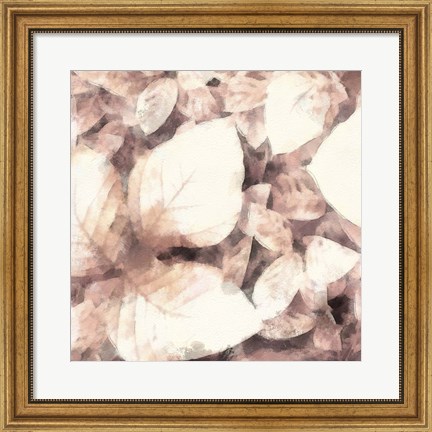 Framed Blush Shaded Leaves II Print