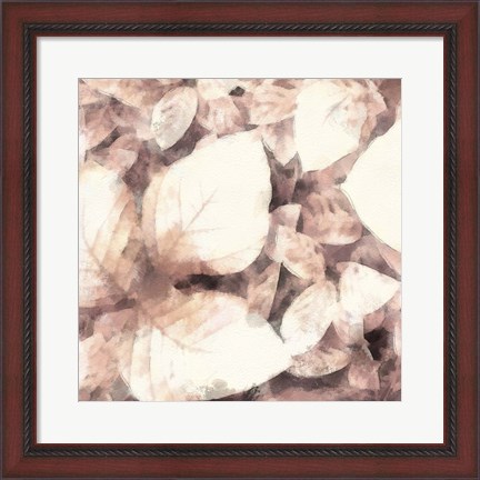 Framed Blush Shaded Leaves II Print