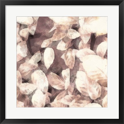 Framed Blush Shaded Leaves III Print