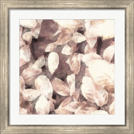 Framed Blush Shaded Leaves III Print