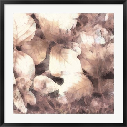 Framed Blush Shaded Leaves IV Print