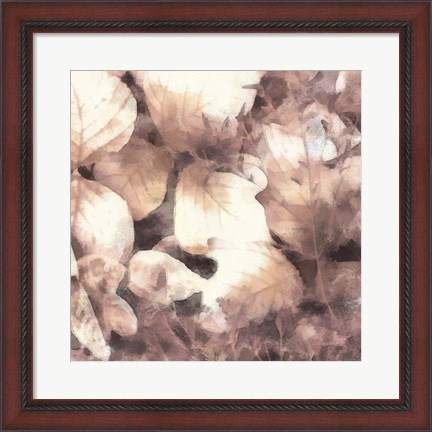 Framed Blush Shaded Leaves IV Print