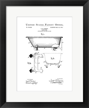 Framed Bath Time Patents I Print