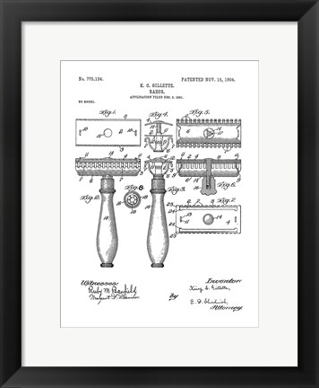 Framed Bath Time Patents III Print