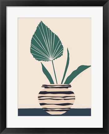 Framed Dancing Vase With Palm I Print