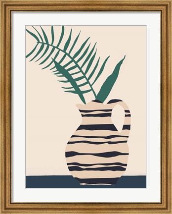 Framed Dancing Vase With Palm III Print