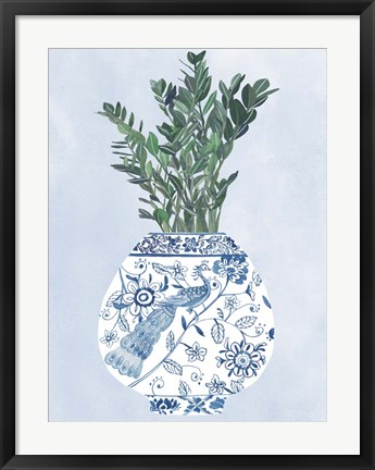 Framed Moonlight Vase I Print