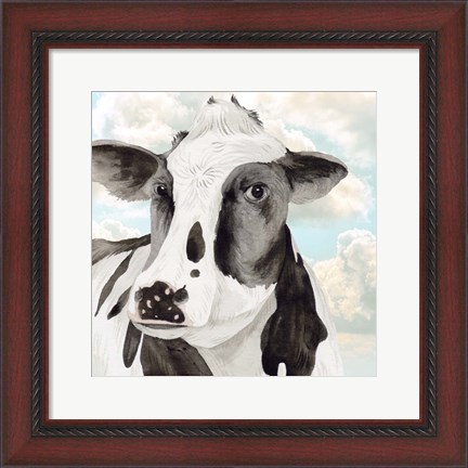 Framed Portrait of a Cow I Print