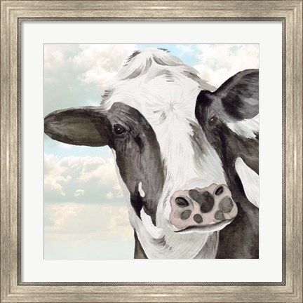 Framed Portrait of a Cow II Print