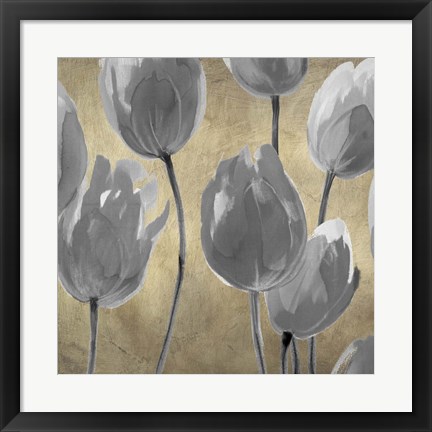 Framed Grey Tulips I Print