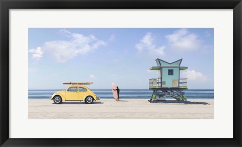 Framed Waiting for the Waves, Miami Beach (detail) Print
