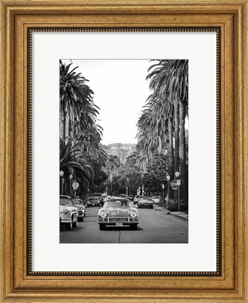 Framed Boulevard in Hollywood (BW) Print