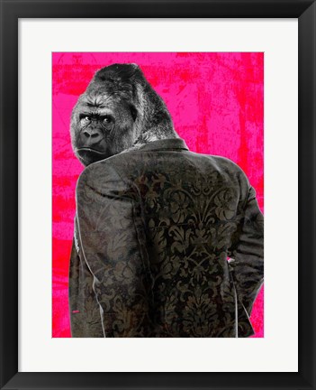 Framed Ape in a Suit (Pop Version) Print