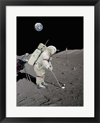 Framed Lunar Golf (NASA) Print