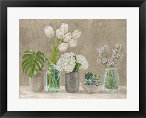 Framed Spring Arrangement I (neutral) Print