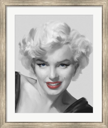 Framed Look Red Lips Print