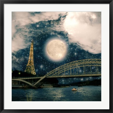 Framed One Starry Night in Paris Print