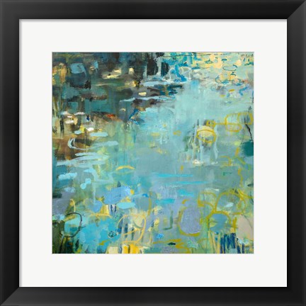 Framed Tidal Pool In Blue Print