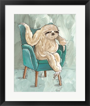 Framed Chill Sloth I Print