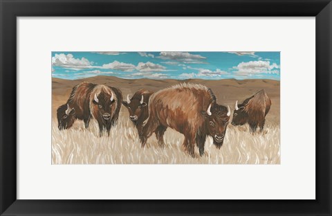 Framed Bison Herd I Print