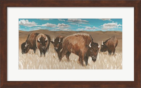 Framed Bison Herd I Print