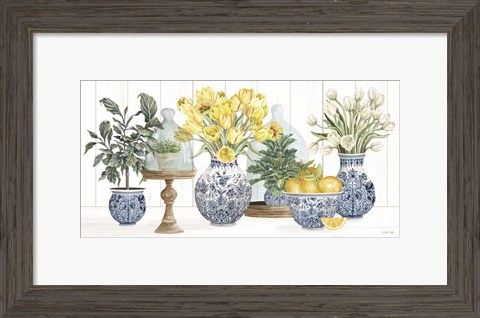 Framed Chinoiserie Lemon Set Print