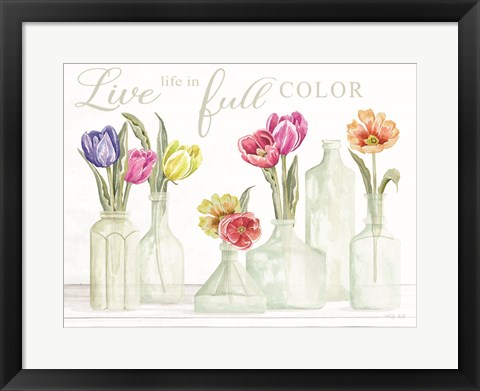 Framed Live Life in Full Color Print