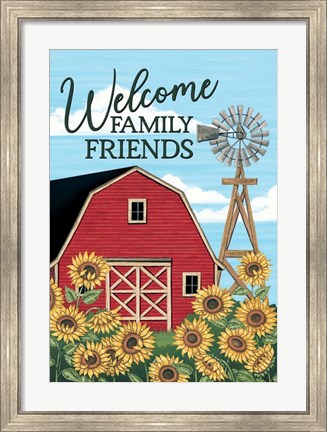 Framed Welcome Family &amp; Friends Barn Print
