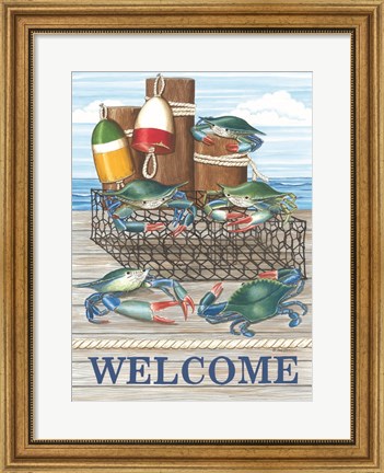Framed Crab Welcome Print