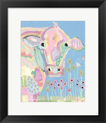 Framed Pastel Cow Print