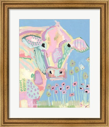 Framed Pastel Cow Print