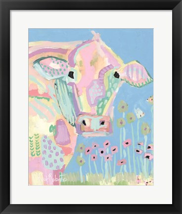 Framed Pastel Cow Print