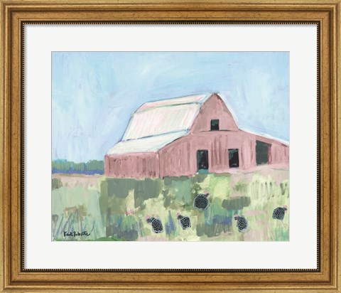 Framed Pastel Barn II Print
