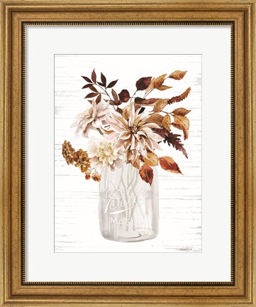 Framed Autumn Floral I Print