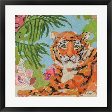 Framed Tiger at Rest Crop Print