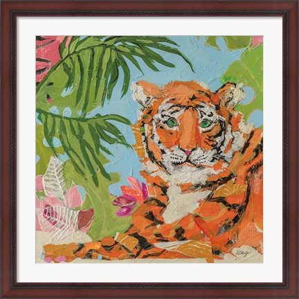 Framed Tiger at Rest Crop Print