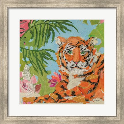 Framed Tiger at Rest Crop Print