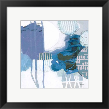 Framed Abstract Layers IV Blue Print