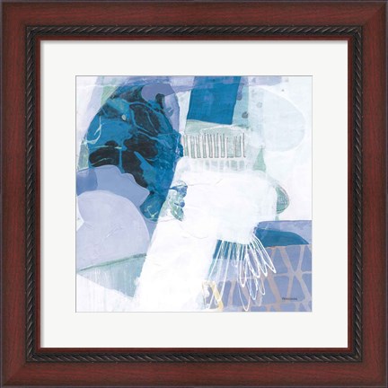 Framed Abstract Layers III Blue Print