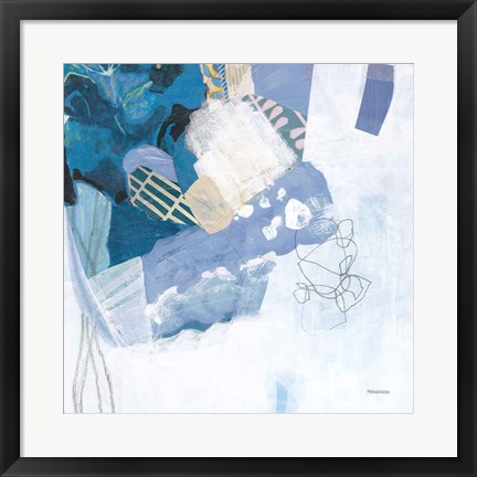 Framed Abstract Layers II Blue Print